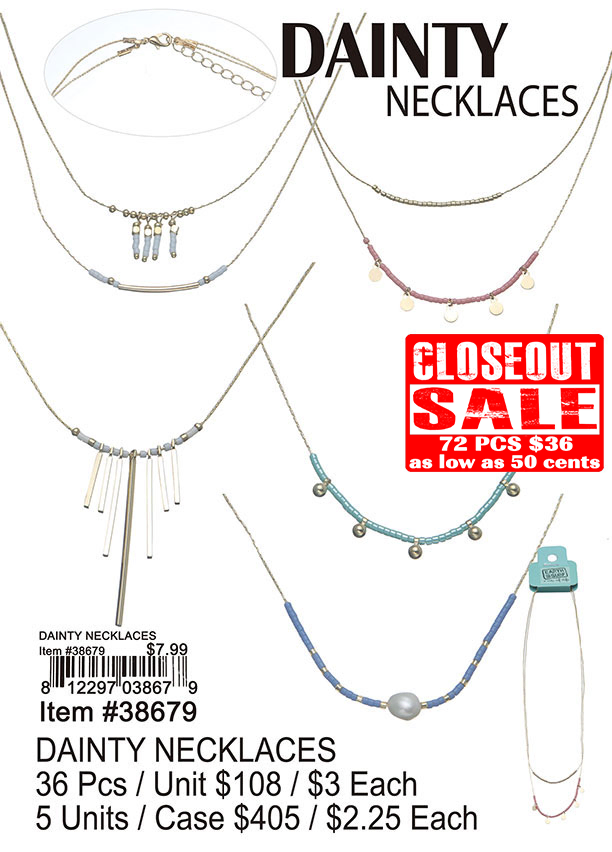 Dainty Necklaces - Closeout 72 Pcs.